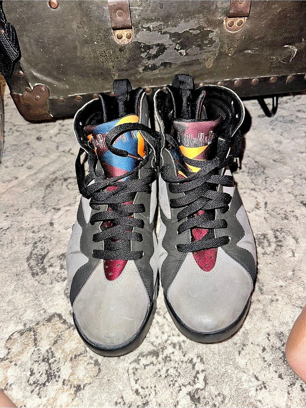 Jordan Air Jordan 7 Retro "Bordeaux" Sneakers US 10.5 D Gray & Black